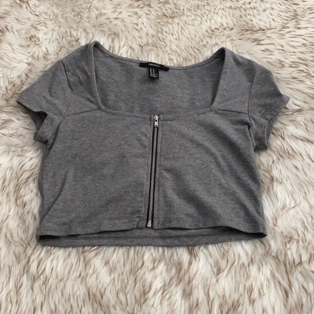 Zippered Crop Top